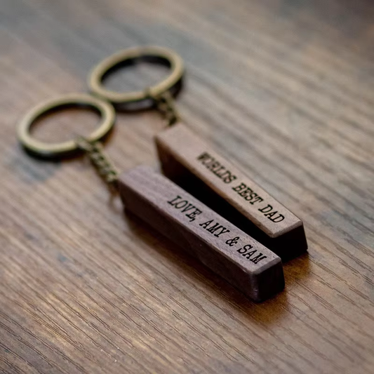 Walnut Wooden Bar Keychain