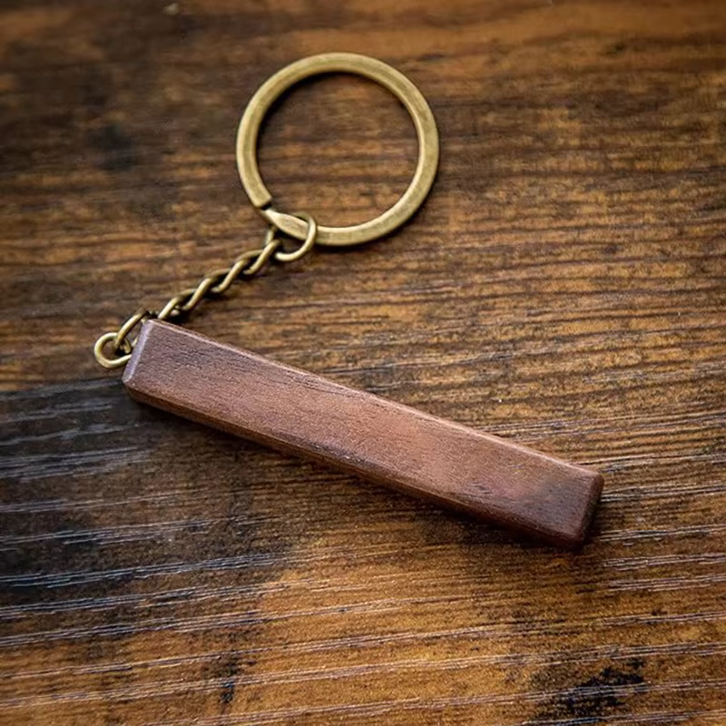 Walnut Wooden Bar Keychain