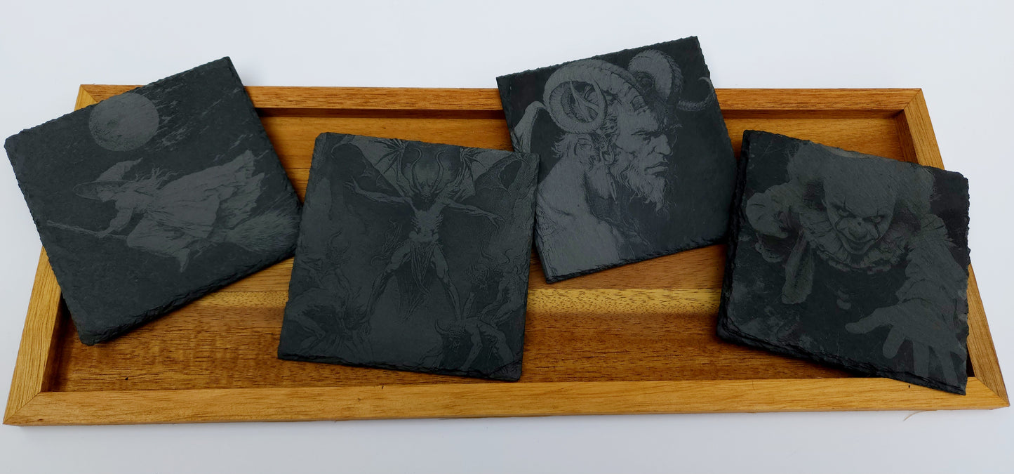 Halloween Slate Coasters- Set of 4