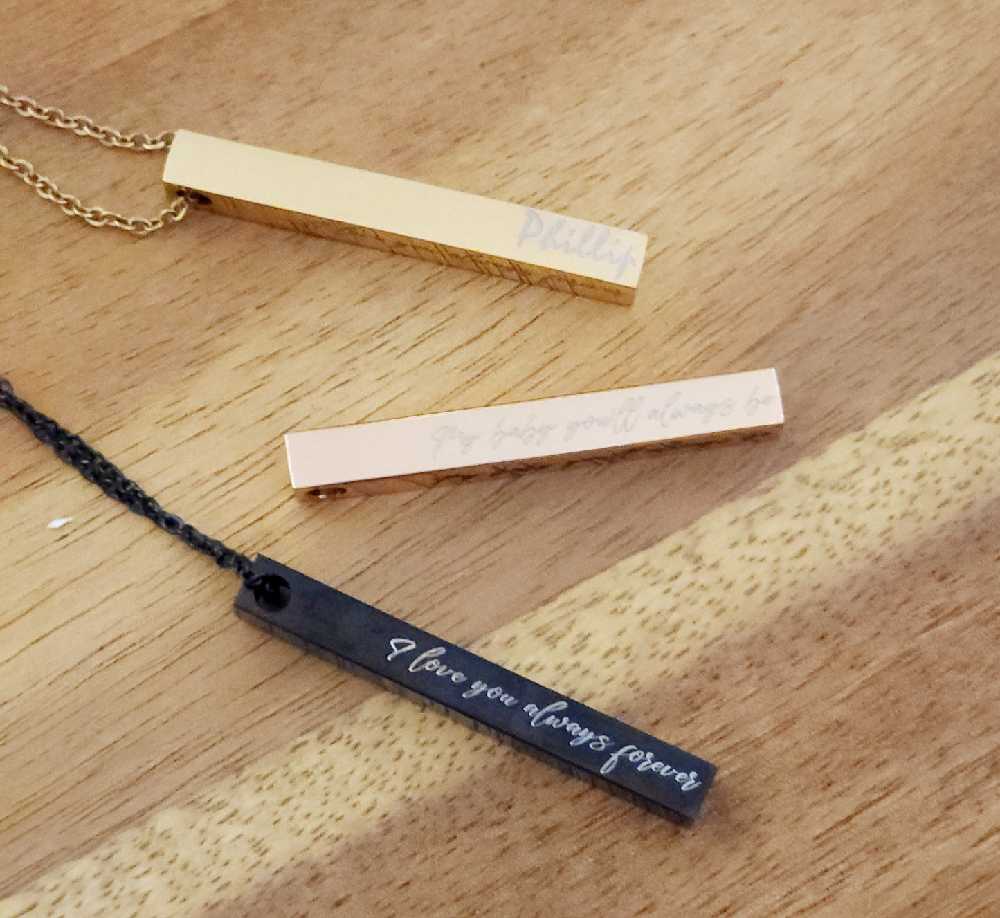 Customized Bar Pendant Necklace