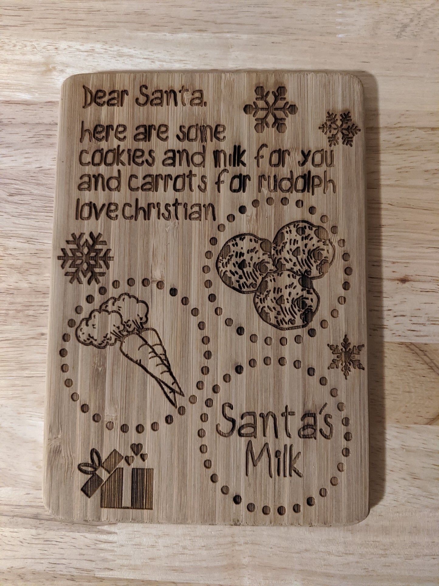 Customized Santa's Favorite Treats Board